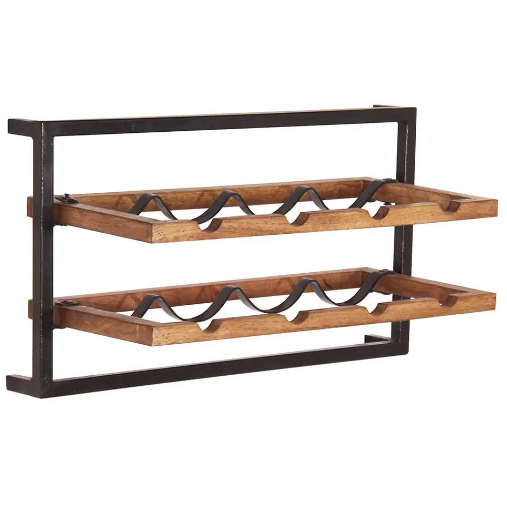 Wohnen Regale<Wandregal Set aus Metall & Massivholz - Fiorda (siebenteilig)