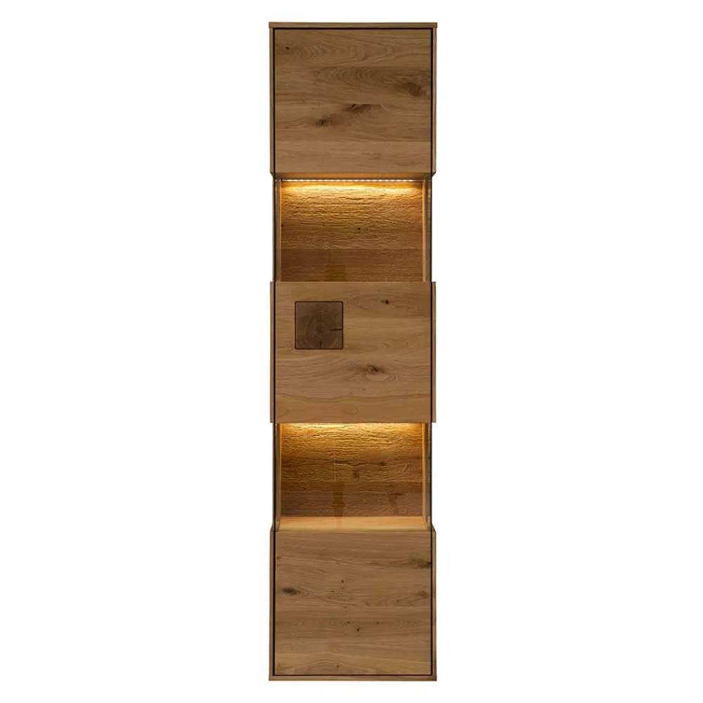 Wohnen Vitrinen<Wand-Vitrine aus Wildeiche Massivholz - Millena