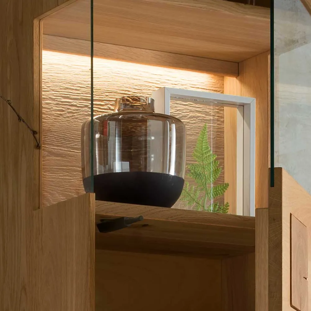 Wohnen Vitrinen<Wand-Vitrine aus Wildeiche Massivholz - Millena