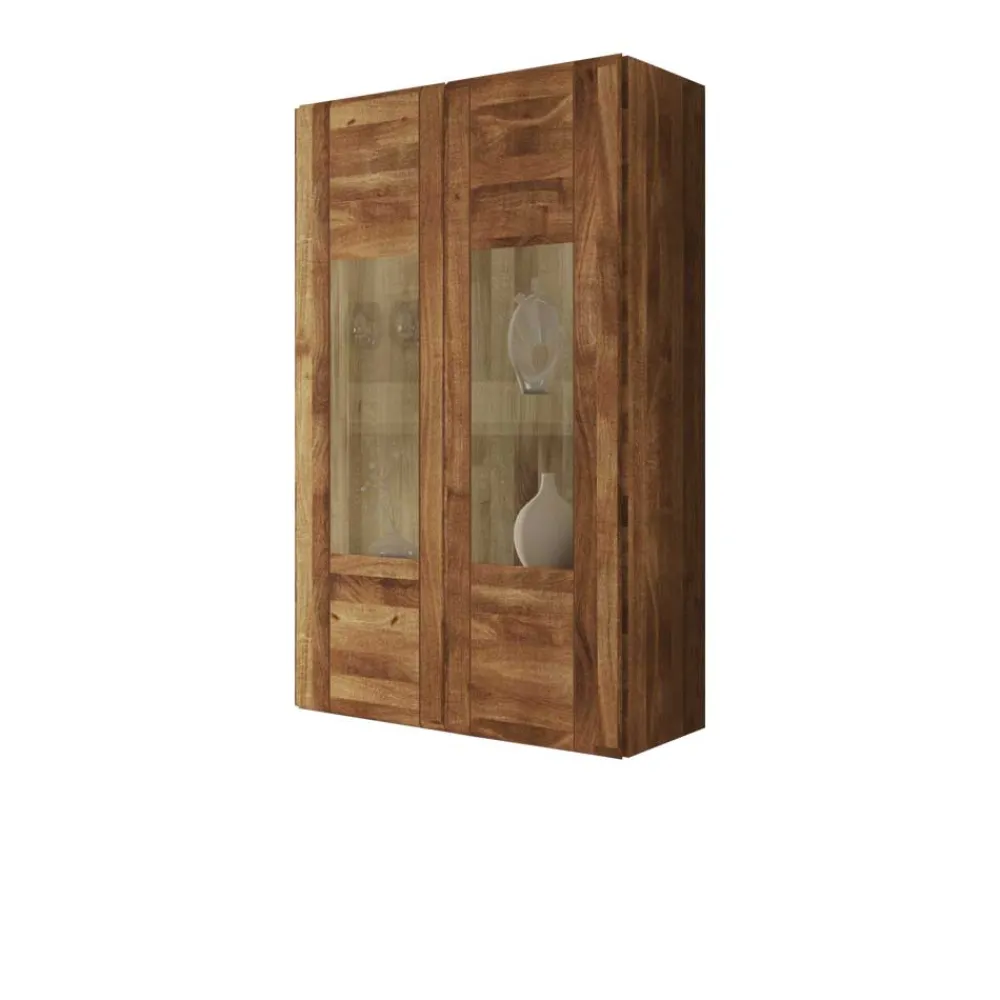 Wohnen Vitrinen<Wandvitrine Vaskov aus Wildeiche Massivholz