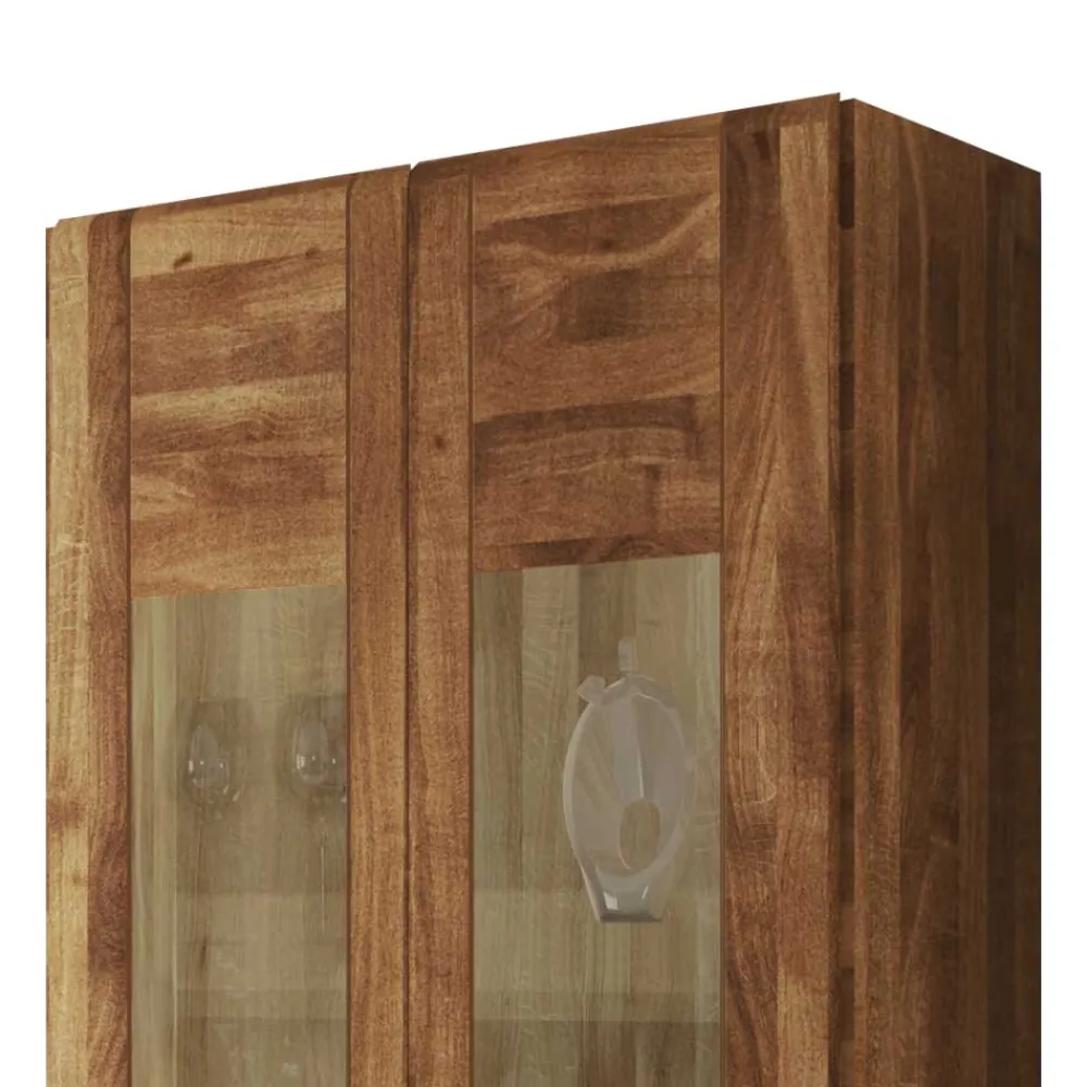 Wohnen Vitrinen<Wandvitrine Vaskov aus Wildeiche Massivholz