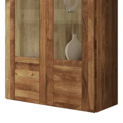 Wohnen Vitrinen<Wandvitrine Vaskov aus Wildeiche Massivholz
