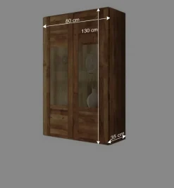 Wohnen Vitrinen<Wandvitrine Vaskov aus Wildeiche Massivholz