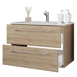 Wohnen Schränke<Waschtisch-Konsole mit Waschbecken - Caleena