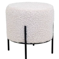 Wohnen Hocker<Webplüsch Hocker in Weiß - Janluca