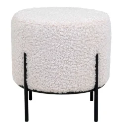 Wohnen Hocker<Webplüsch Hocker in Weiß - Janluca