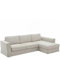 Wohnen Sofas<Webstoff Ecksofa in Hellgrau - Coisma
