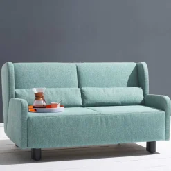 Wohnen Sofas<Webstoff Schlafsofa in Petrol Blau - Fancya