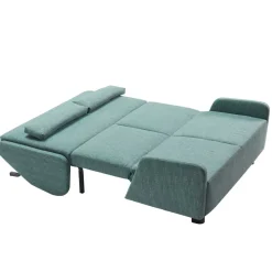Wohnen Sofas<Webstoff Schlafsofa in Petrol Blau - Fancya