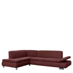 Wohnen Sofas<Webstoff Sofaecke in Rot mit Chrom - Renemia