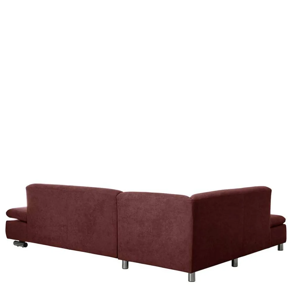 Wohnen Sofas<Webstoff Sofaecke in Rot mit Chrom - Renemia