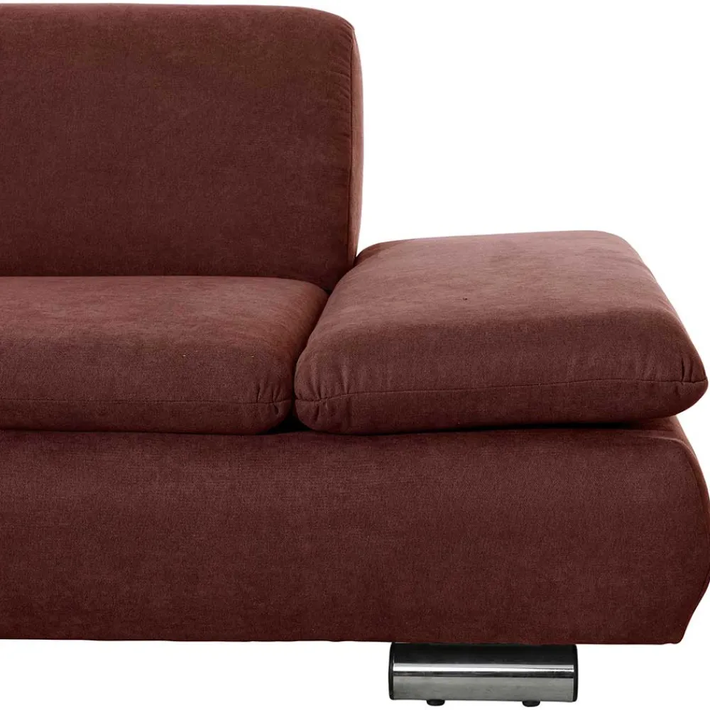 Wohnen Sofas<Webstoff Sofaecke in Rot mit Chrom - Renemia