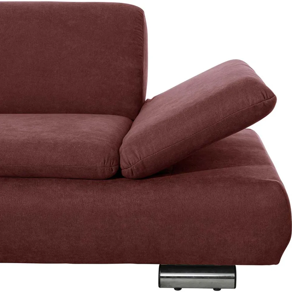 Wohnen Sofas<Webstoff Sofaecke in Rot mit Chrom - Renemia