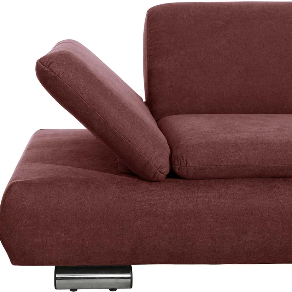 Wohnen Sofas<Webstoff Sofaecke in Rot mit Chrom - Renemia