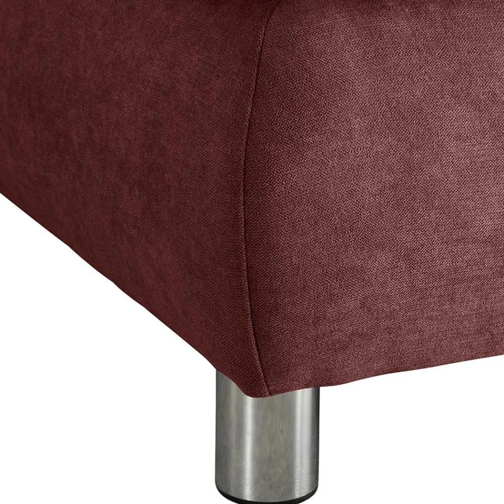 Wohnen Sofas<Webstoff Sofaecke in Rot mit Chrom - Renemia