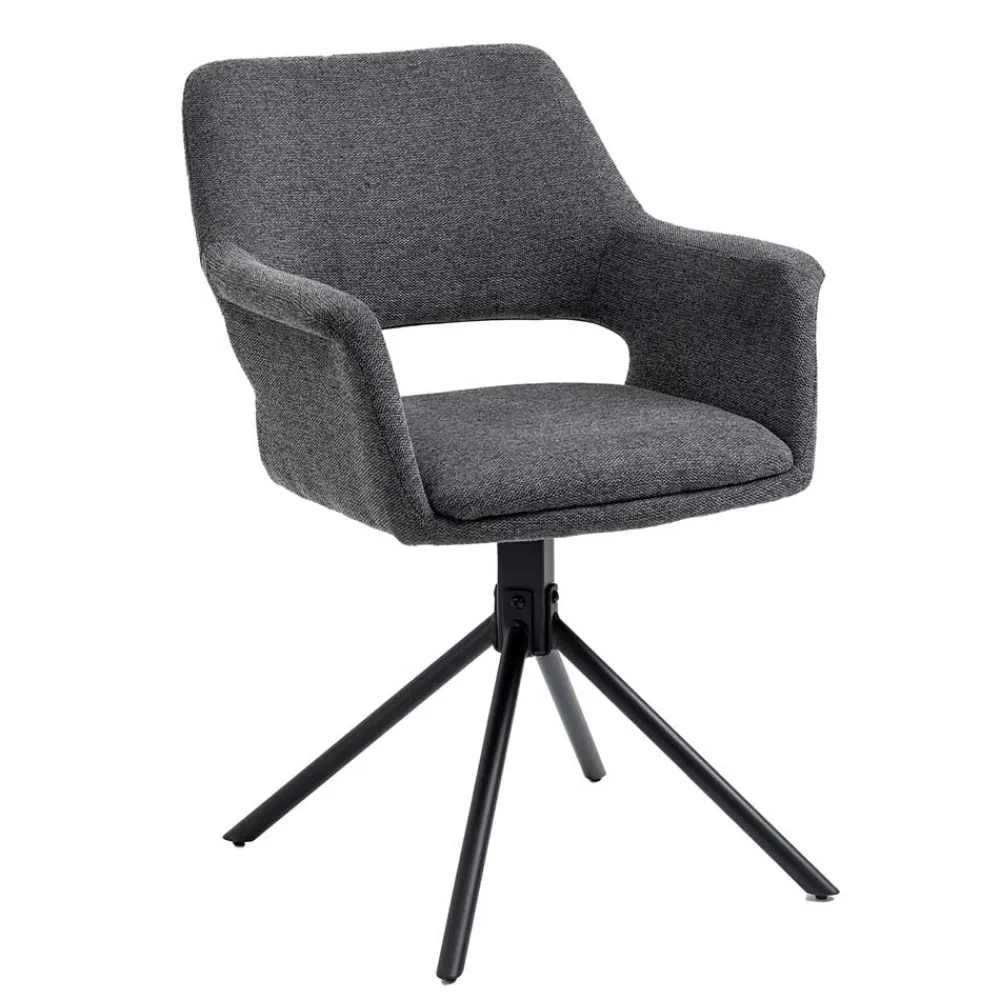 Wohnen Stühle<Webstoff Tischsessel drehbar - Lameiro (2er Set)
