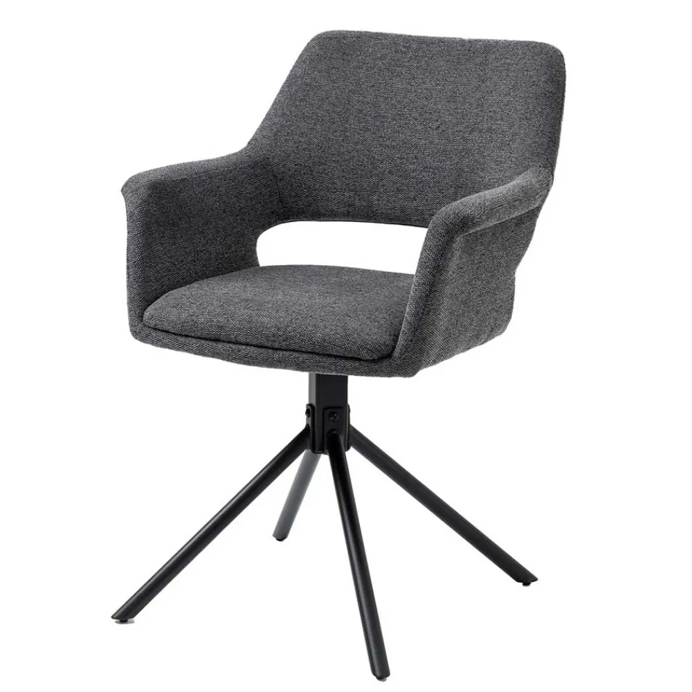 Wohnen Stühle<Webstoff Tischsessel drehbar - Lameiro (2er Set)