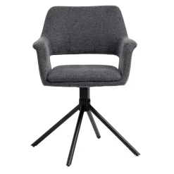 Wohnen Stühle<Webstoff Tischsessel drehbar - Lameiro (2er Set)