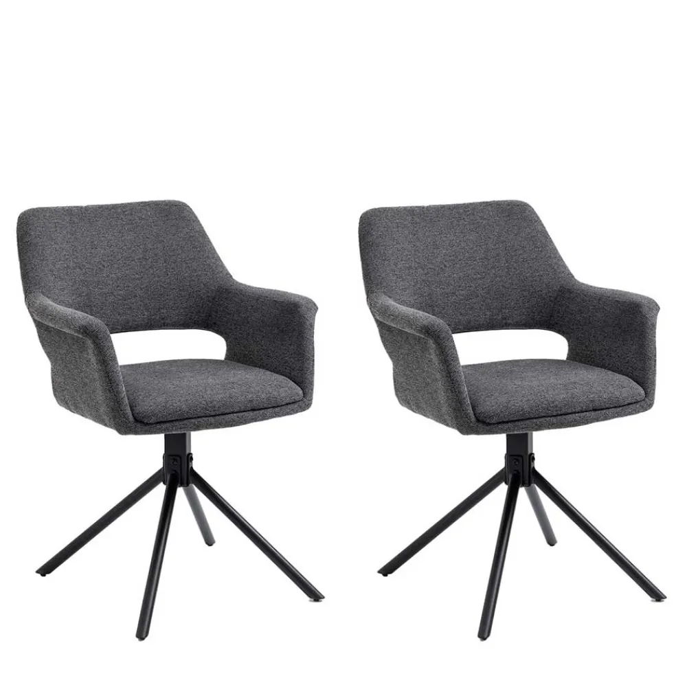 Wohnen Stühle<Webstoff Tischsessel drehbar - Lameiro (2er Set)