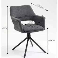 Wohnen Stühle<Webstoff Tischsessel drehbar - Lameiro (2er Set)