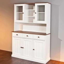 Wohnen Kommoden<Weiß Brauner Buffetschrank aus Kiefernholz - Vatina
