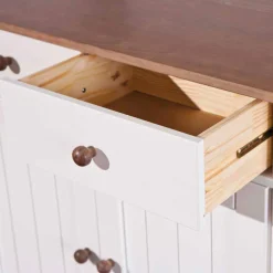 Wohnen Kommoden<Weiß Brauner Buffetschrank aus Kiefernholz - Vatina
