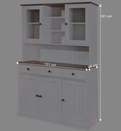 Wohnen Kommoden<Weiß Brauner Buffetschrank aus Kiefernholz - Vatina