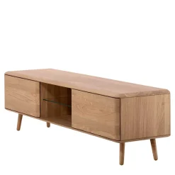 Wohnen Tv & Hifi-Möbel|Lowboards<Weiß geöltes TV Board aus Eiche Massivholz - Bakaras