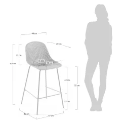 Wohnen Hocker<Weiße Barstühle mit Sitzschale - Contrada (4er Set)