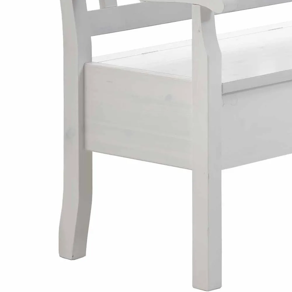Wohnen Sitzbank<Weiße Eckbank Onesti aus Kiefer massiv