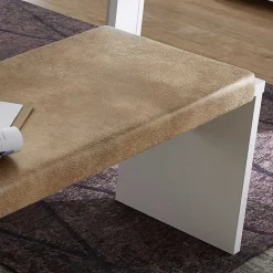 Wohnen Sitzbank<Weiße Esstisch Bank mit Sitzkissen - Connassa