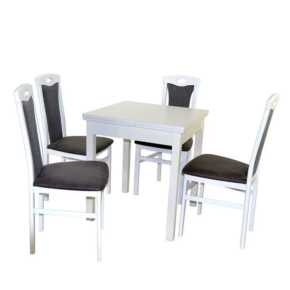 Wohnen Sitzgruppe<Weiße Esstisch Gruppe Set - Veromica (fünfteilig)