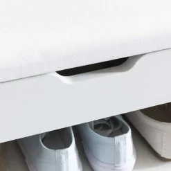 Wohnen Sitzbank<Weiße Flur Bank mit Schuhregal Guaran & Stauraum