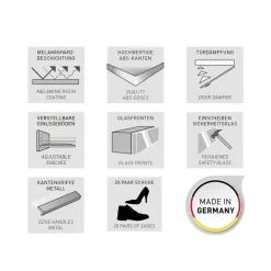 Wohnen Garderoben<Weiße Flureinrichtung mit Glasbeschichtung - Kofi (fünfteilig)