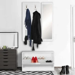 Wohnen Garderoben<Weiße Garderobenmöbel Set - Mats (dreiteilig)