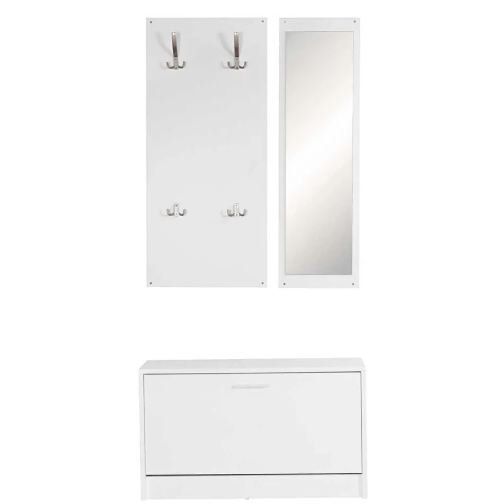 Wohnen Garderoben<Weiße Garderobenmöbel Set - Mats (dreiteilig)