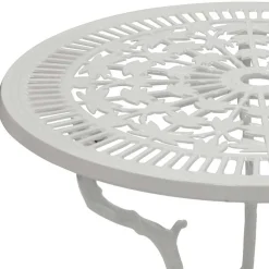 Wohnen Sitzgruppe<Weiße Gartenmöbel aus Metall Aluminium - Leano (dreiteilig)