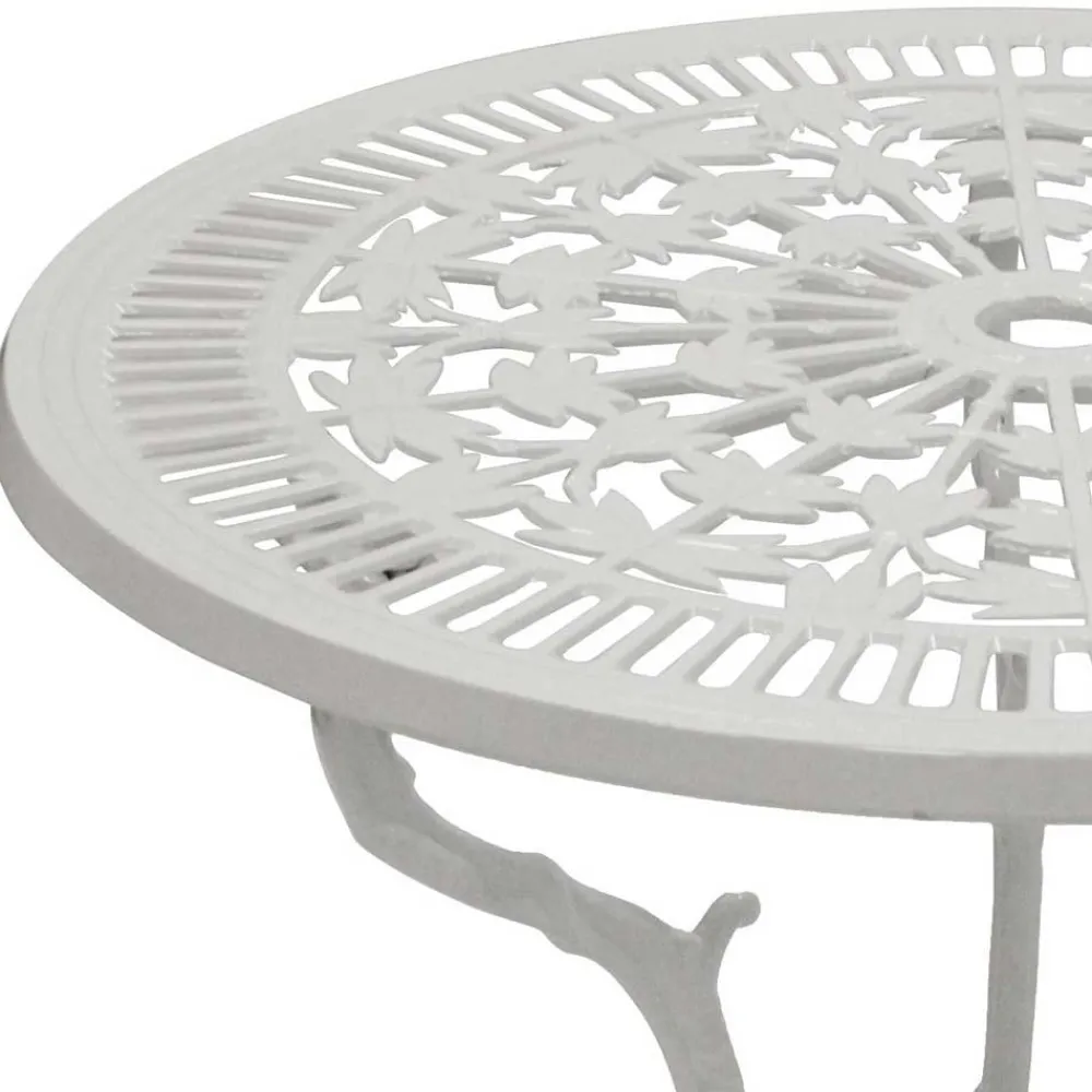 Wohnen Sitzgruppe<Weiße Gartenmöbel aus Metall Aluminium - Leano (dreiteilig)