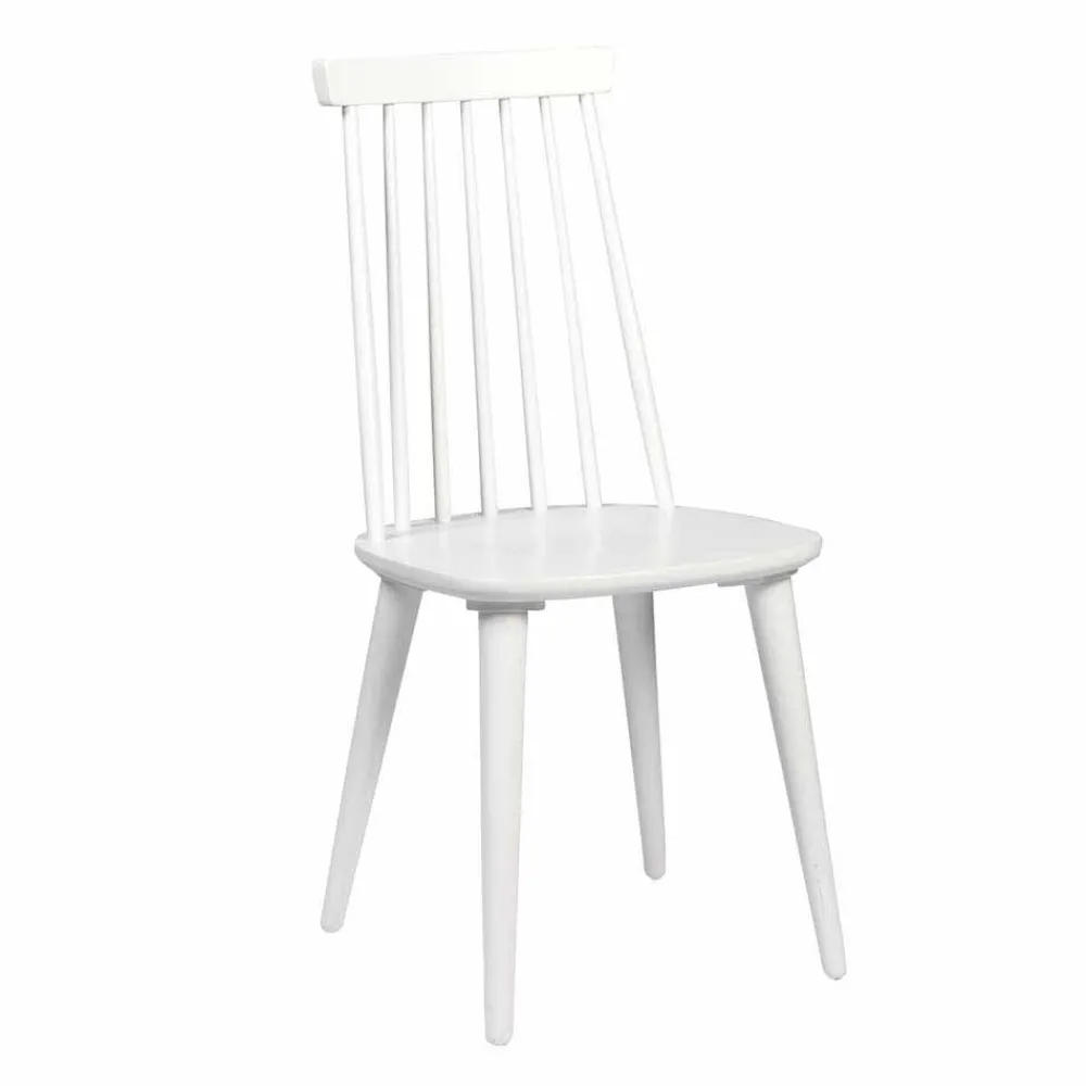 Wohnen Stühle<Weiße Holzstühle aus Massivholz - Valtoma (4er Set)