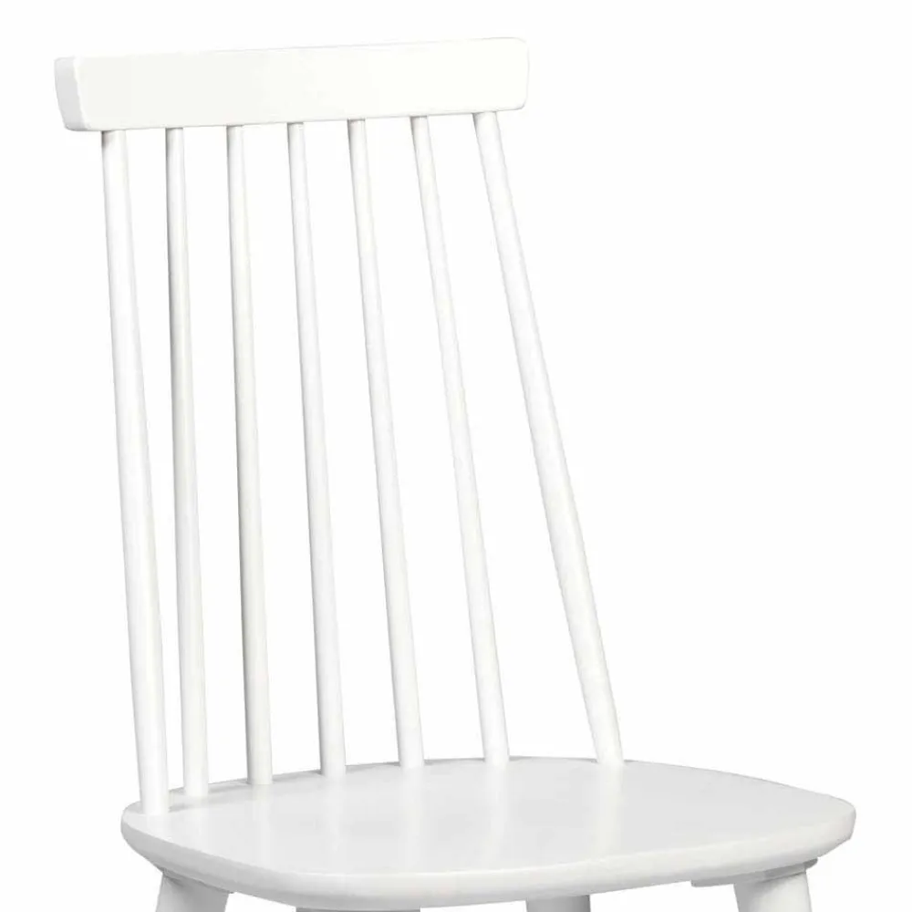Wohnen Stühle<Weiße Holzstühle aus Massivholz - Valtoma (4er Set)