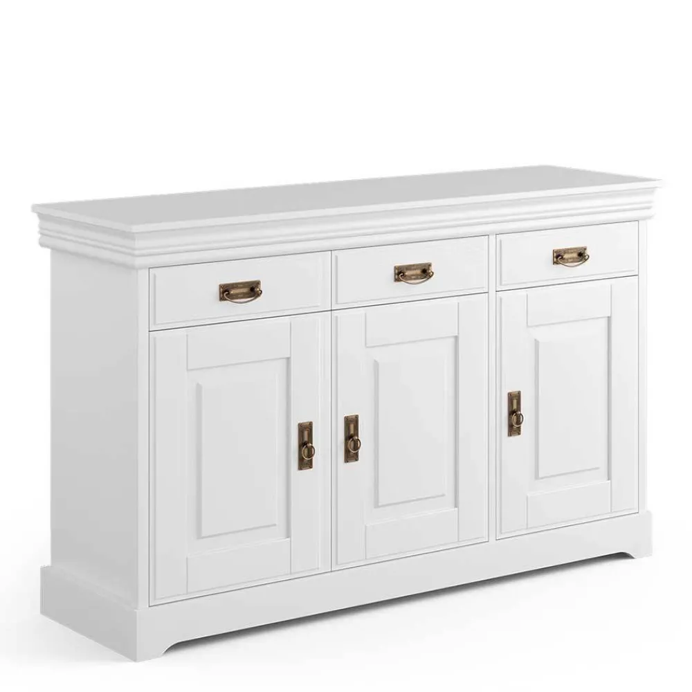 Wohnen Sideboards<Weiße Kombi-Kommode im Landhausstil - Presto