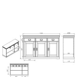Wohnen Sideboards<Weiße Kombi-Kommode im Landhausstil - Presto