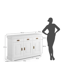 Wohnen Sideboards<Weiße Kombi-Kommode im Landhausstil - Presto