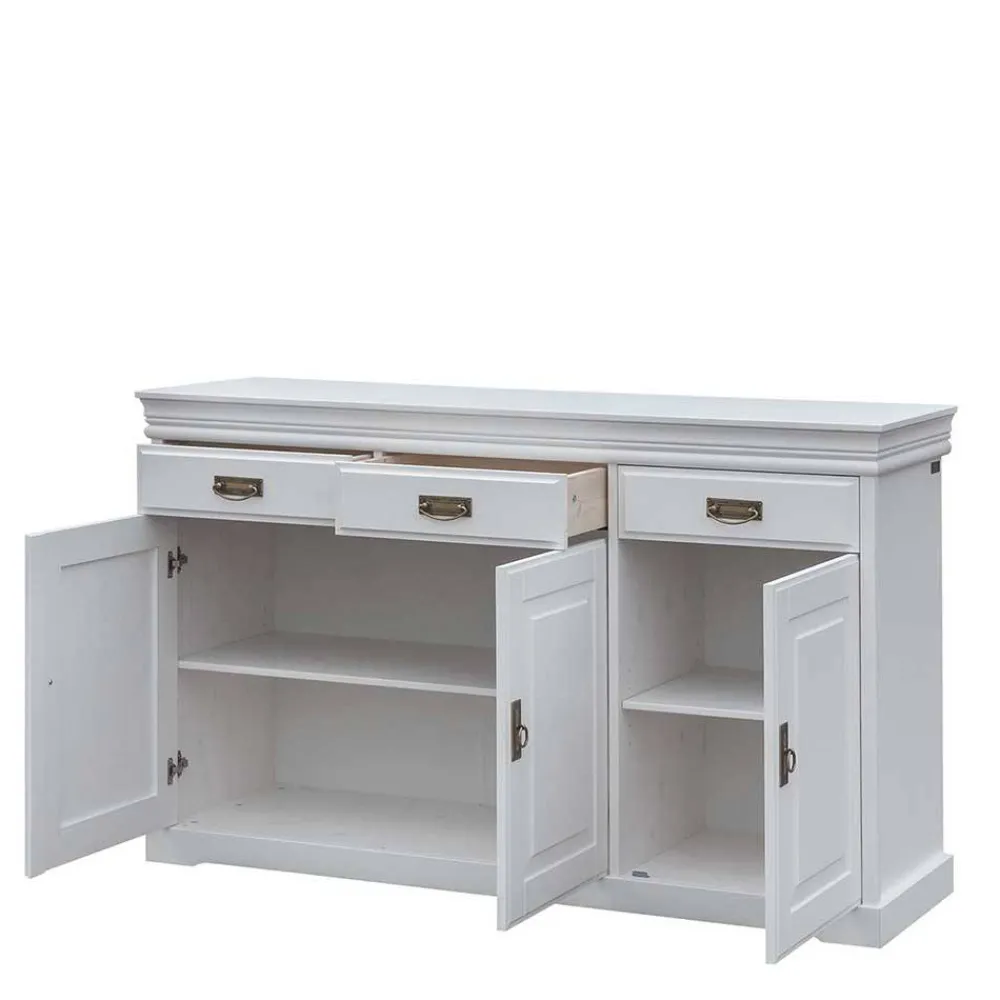 Wohnen Sideboards<Weiße Kombi-Kommode im Landhausstil - Presto