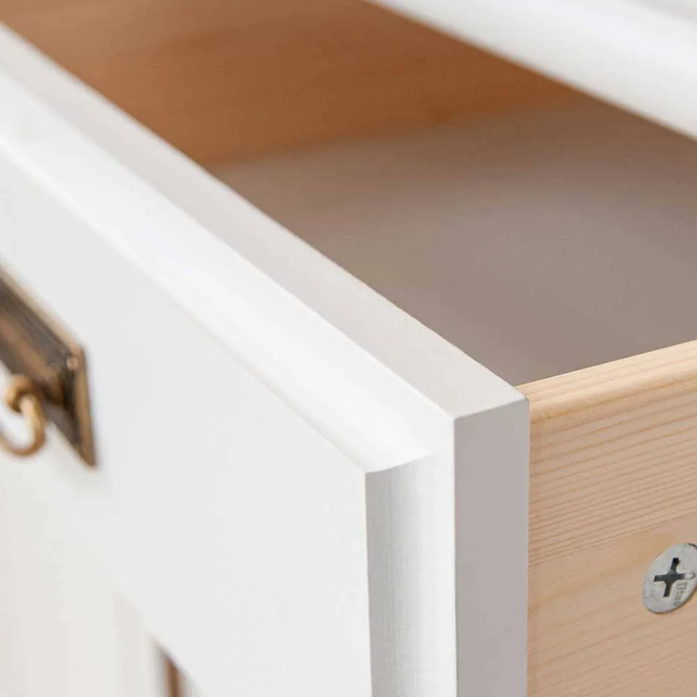 Wohnen Sideboards<Weiße Kombi-Kommode im Landhausstil - Presto