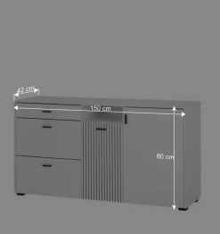 Wohnen Sideboards<Weiße Kombi-Kommode mit 1,50 m Breite - Dualkos