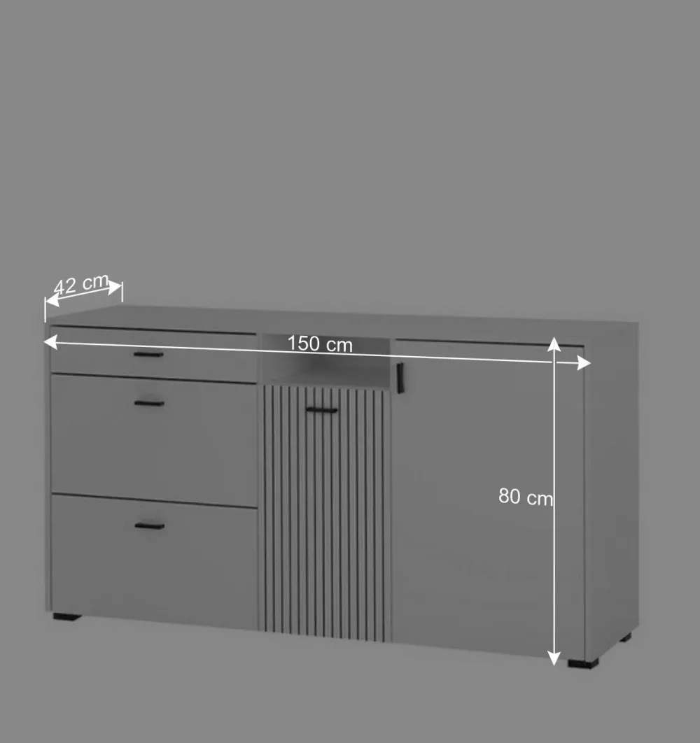 Wohnen Sideboards<Weiße Kombi-Kommode mit 1,50 m Breite - Dualkos