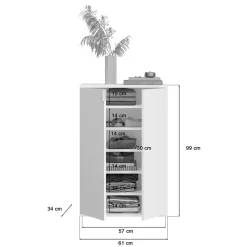 Wohnen Sideboards<Weiße Kommode 5-türig - Ejulia (dreiteilig)