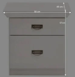 Wohnen Kommoden<Weiße Nachtkommode 58 cm breit - Satumare