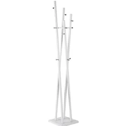 Wohnen Garderoben<Weiße Standgarderobe mit 12 Haken in Chrom - Traly